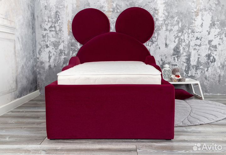 Кровать детская 80х160 Микки бордо