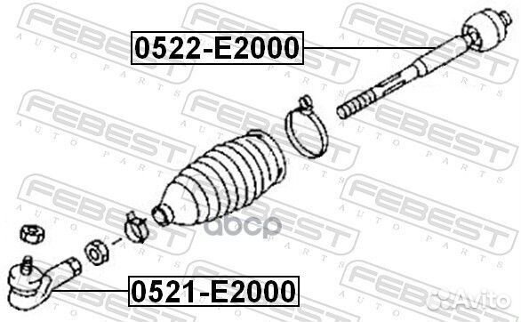 Тяга рулевая 0522E2000 Febest