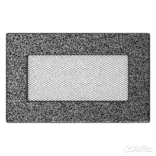 Вент решетка Kratki черная/серебро 17 см 17 см