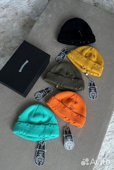 Шапка бини chrome hearts с коробкой