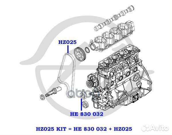 Ролик натяжной ремня грм HE 830 032 Hanse