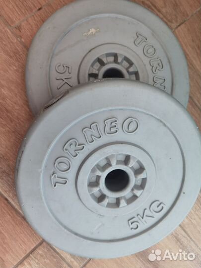 Спортивные блины для штанги Torneo 2 шт по 5 кг