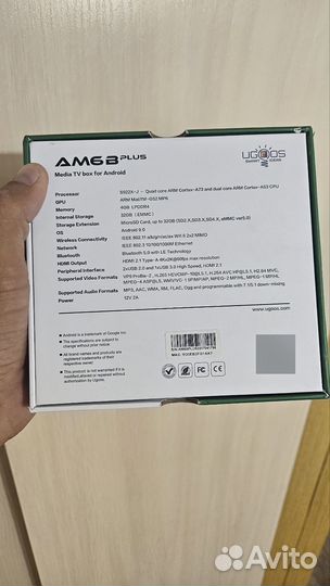 Тв бокс android ugoos am6 plus