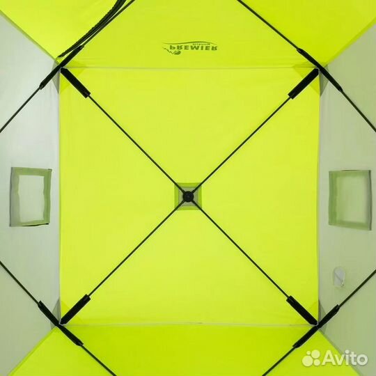 Палатка зимняя Куб 1,5х1,5 yellow lumi/gray