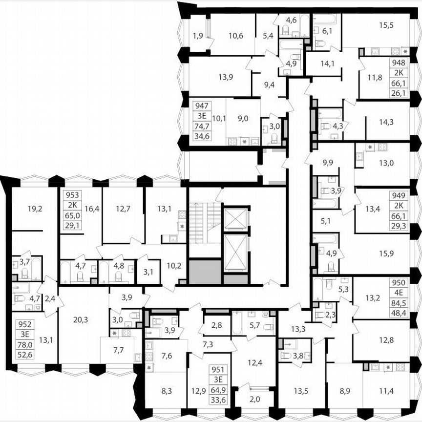 2-к. квартира, 66,1 м², 14/17 эт.