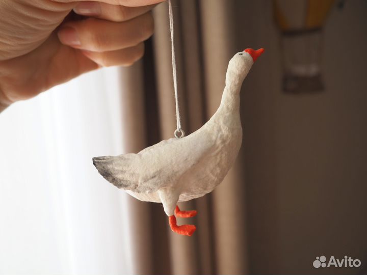 Ватные елочные игрушки Гусь