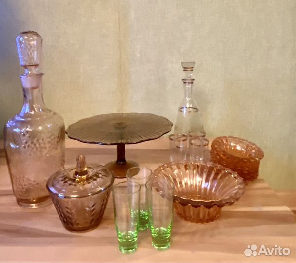 Посуда цветное стекло времен СССР