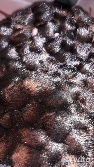 Шапка из вязаной норки