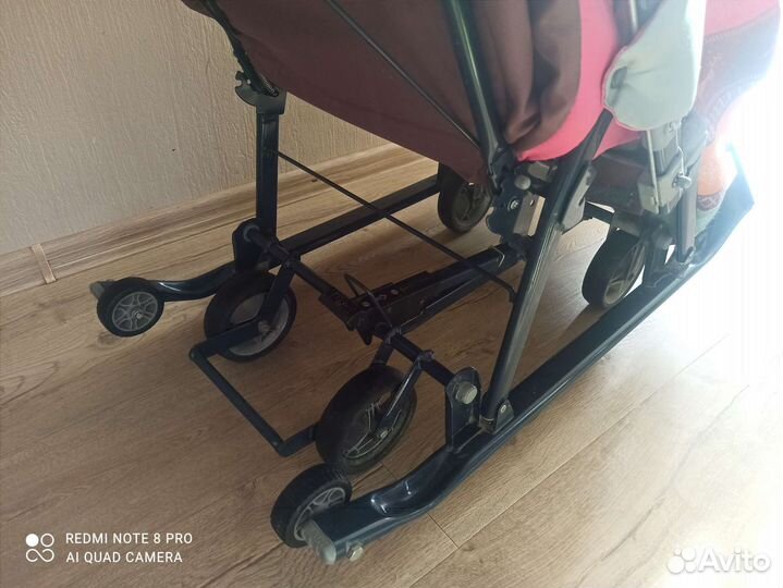 Санки коляска Ника 7-3 с перекидной ручкой