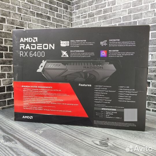 Видеокарта MSI AMD Radeon RX 6400 aero ITX 4Gb