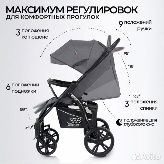 Прогулочная коляска Sweet Baby Carisma Grey