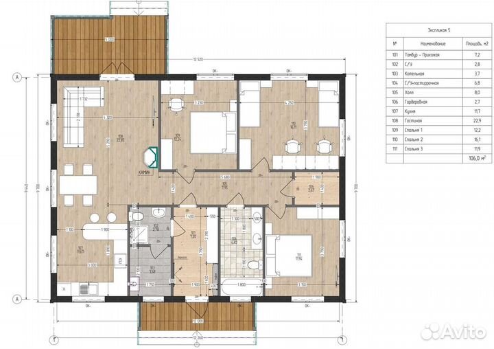 Дом для круглогодичного проживания 110 м² под ключ