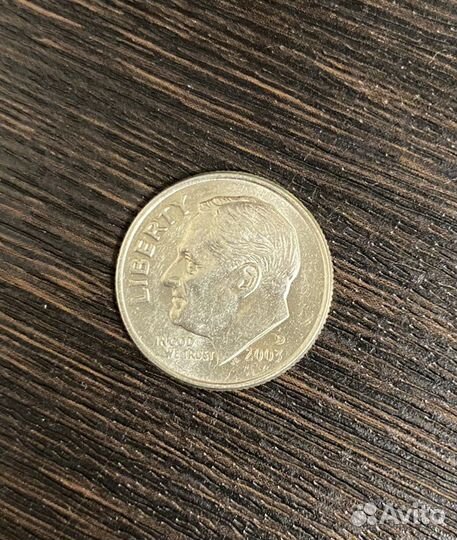 Монета перевертыш liberty one dime 2003г