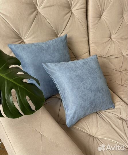 Новые диванные подушки 40х40 синий