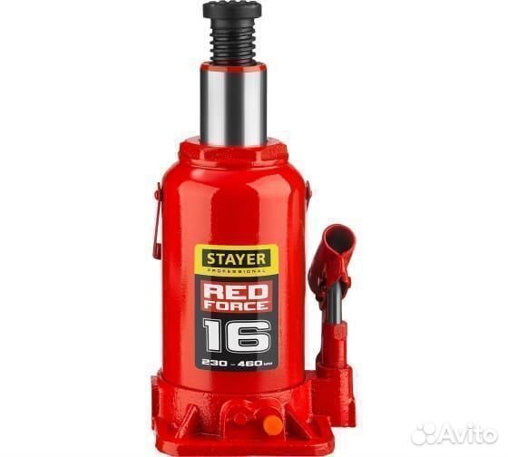 Домкрат бутылочный Stayer RED force 16т 230-460мм