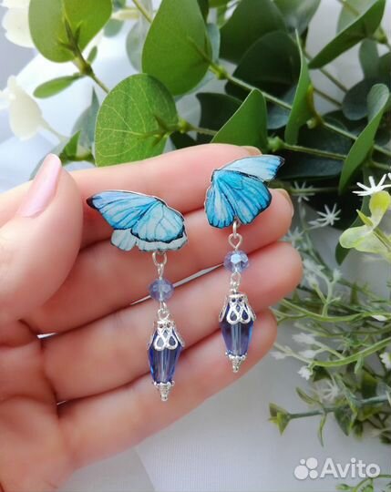 Серьги-гвоздики полимерная глина