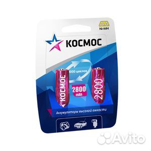 Аккумулятор Космос AA HR6 2800mAh 2шт