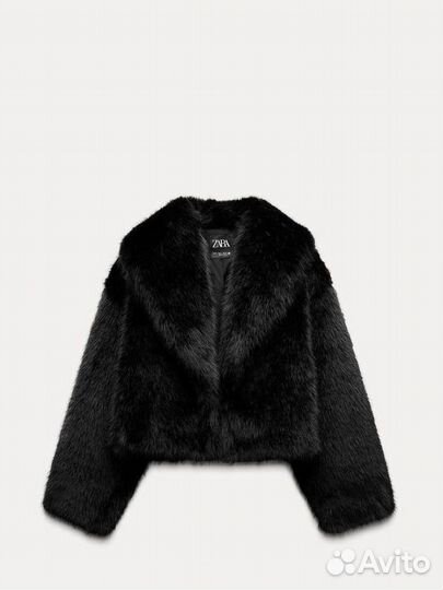 Шуба черная zara