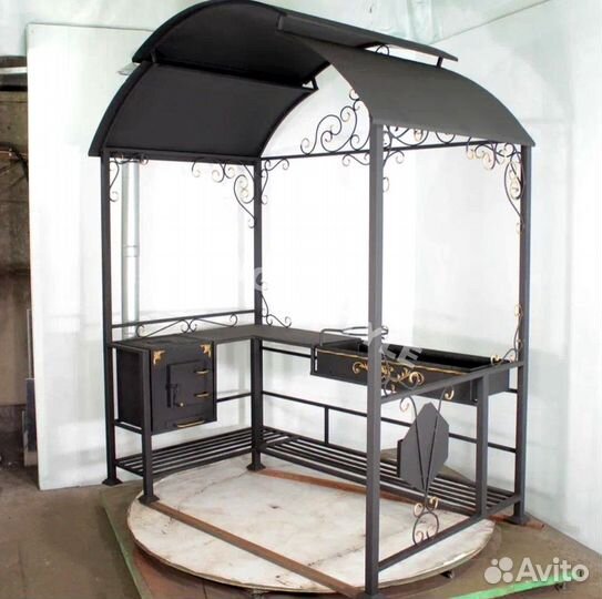 Мангал с печью под казан