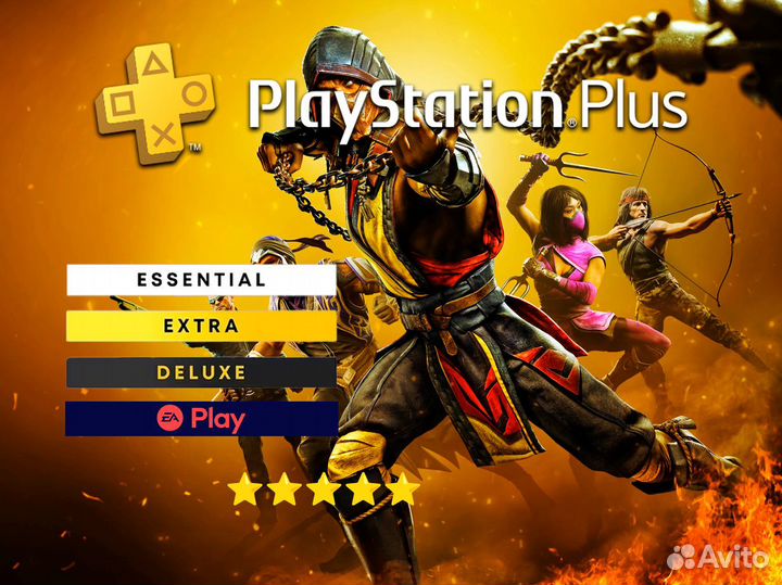 Подписка PS Plus Deluxe 12 мес + Mortal Kombat 11