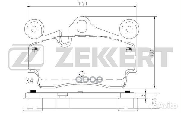 Колодки торм. диск. задн. Audi Q7 06, Porsche