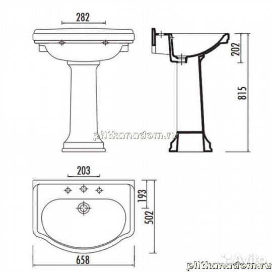 Creavit Klasik Декор VercacI-Gold Раковина KL065-OW