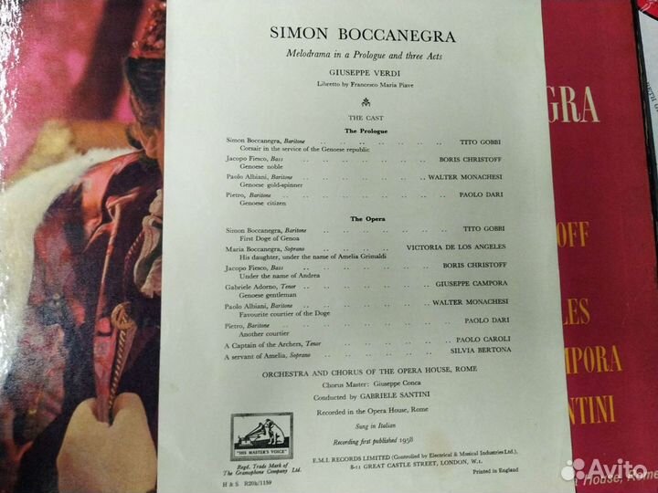 Giuseppe Verdi Simon Boccanegra Верди винил
