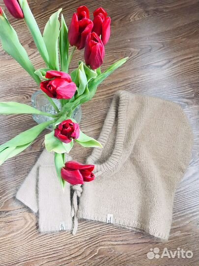 Манишка, снуд ручной работы меринос