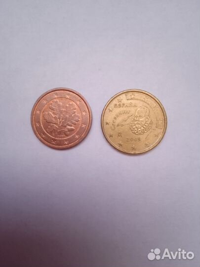 Монеты евро центы, продажа-обмен