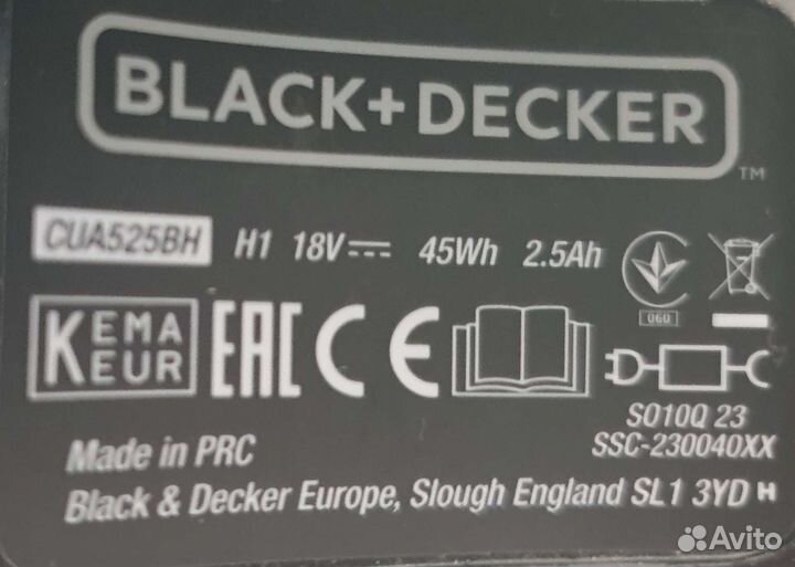 Пылесос black+decker multipower cua525bh 2-В-1