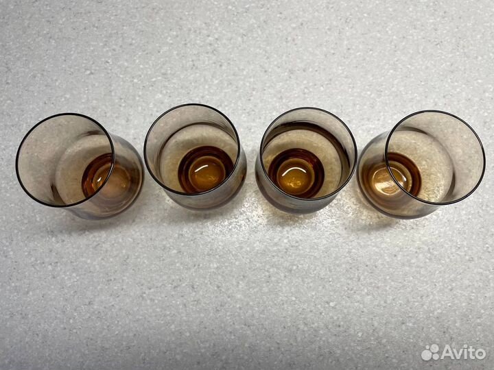 4 стопки СССР коричневое стекло