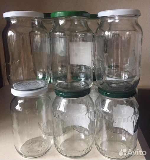 0,9л /100шт банки стекло с винтовыми Крышками
