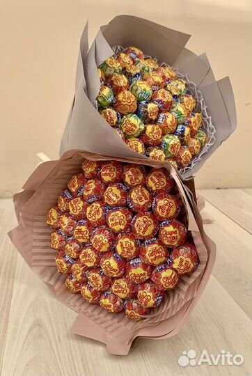 Съедобный букет из чупа-чупсов