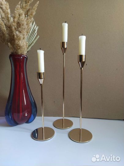 Подсвечник металлический набор из 3-х штук