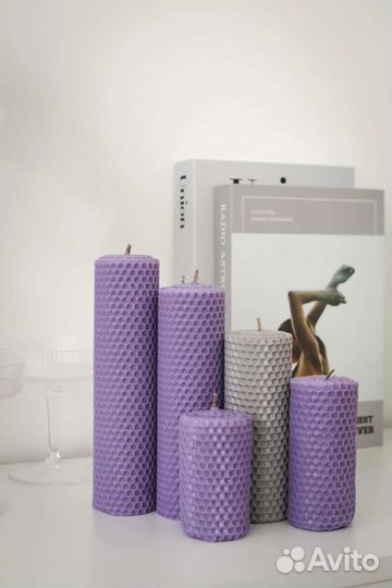 Интерьерные свечи из медовой вощины