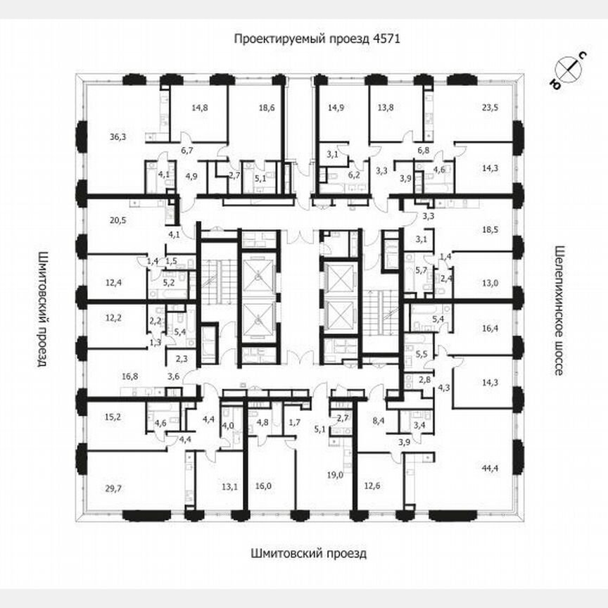 3-к. квартира, 93,9 м², 33/36 эт.