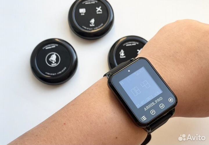 Кнопка вызова официанта Ультра IP67 и часы IP65