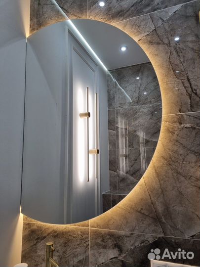 Зеркало с подсветкой полукруг led зеркало