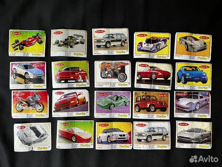 Вкладыши от жвачки turbo турбо