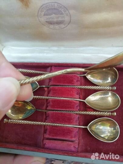 Набор чайных ложек мельхиор
