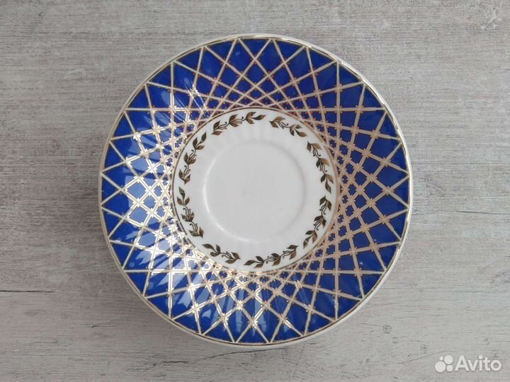 Чайные блюдца/ тарелки СССР кобальтовая сетка сфз