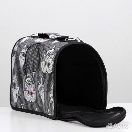 Сумка - переноска для животных 'Зимние коты', разм