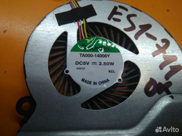Б/У вентилятор TA000-14006Y Acer Aspire ES1-711
