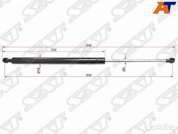 Амортизатор крышки багажника peugeot 308 07-12, pe