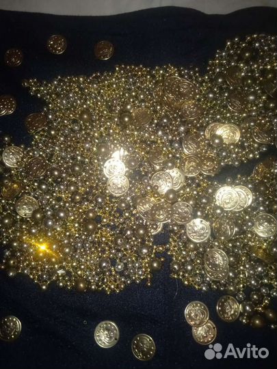 Монисты и бусы-золото для вышивания