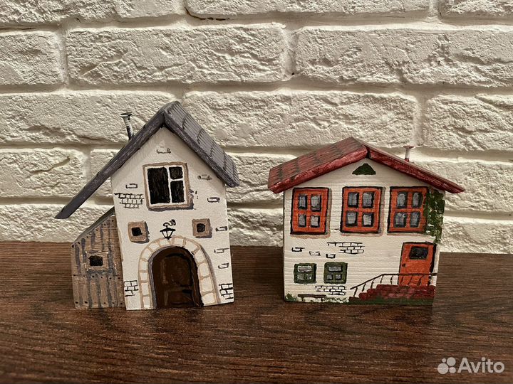 Домик новогодний интерьерный деревянный