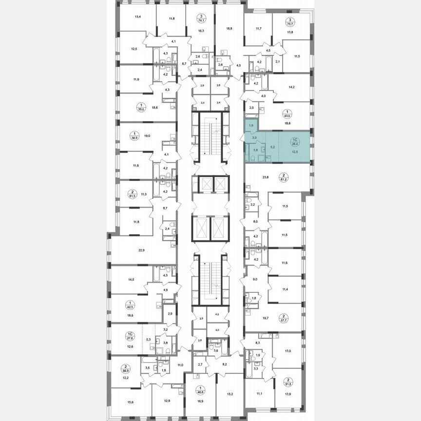 Квартира-студия, 26,4 м², 14/19 эт.