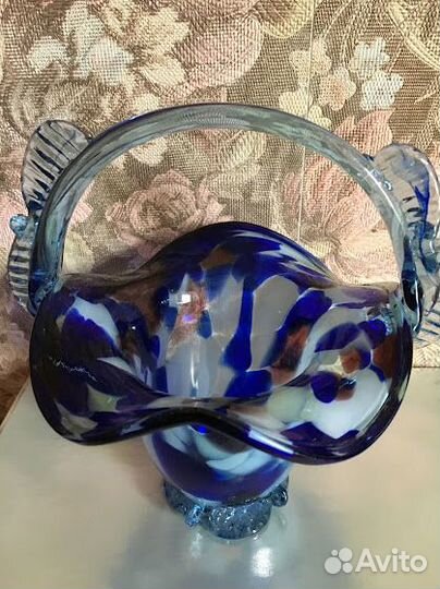 Ваза цветное стекло винтаж