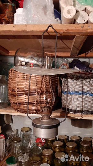 Редкая подвесная керосиновая лампа СССР, алюминий