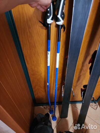 Мужские Горные Лыжи, Ботинки, Палки и Чехлы